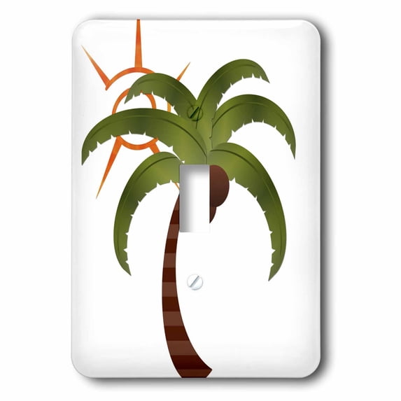 3dRose, Palm Tree and the Sun, single toggle switch
