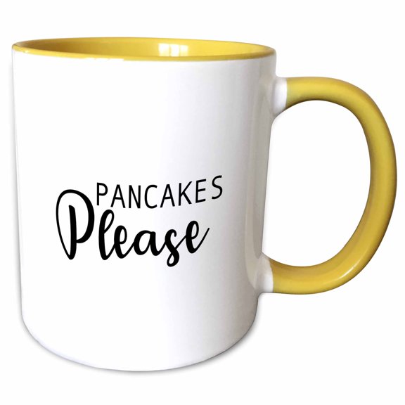 3drose, Pancakes Please, 11oz Two-tone Yellow Mug
