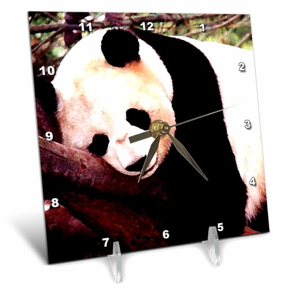 3dRose, Panda Bear, 6x6 Desk Clock