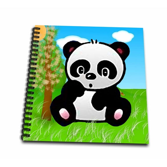 3dRose, Panda Bear, Drawing Book 8 x 8 inch