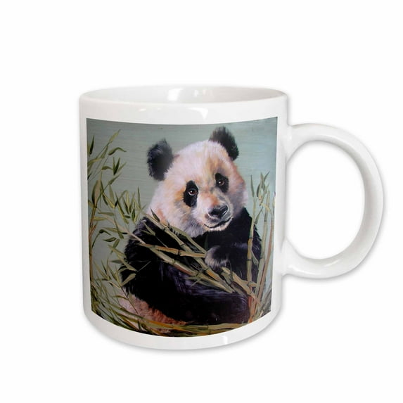 3drose, Panda Bear Sitting in Bamboo, 15oz Mug