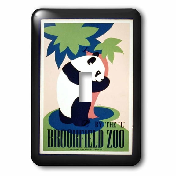 3dRose, Panda WPA Poster, single toggle switch