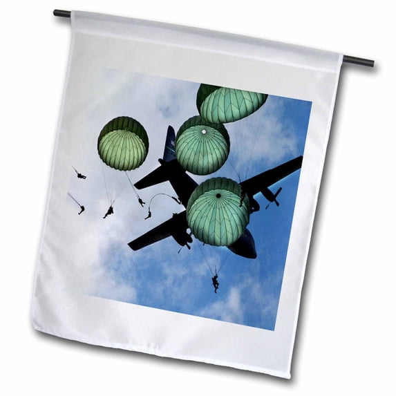3dRose, Paratroopers, 12 x 18 inch Garden Flag