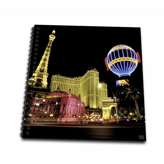 3dRose, Paris Hotel and Casin at Las Vegas Strip United States, Memory Book 12 x 12 inch