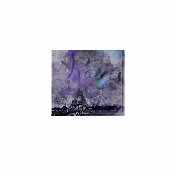3dRose, Paris watercolor illustration purple, 11x12 Wash Cloth for Face and Body