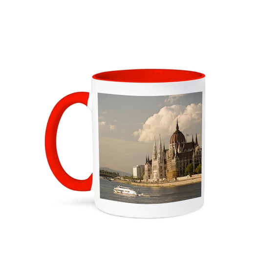 3dRose, Parliament Buildings, Danube, Budapest Hungary - EU13 SWS0056 - Stuart Westmorland, 11oz Two-Tone Red Mug