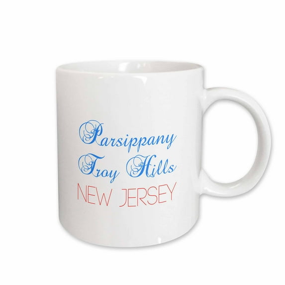 3drose, Parsippany-troy Hills, New Jersey Text. Patriotic Home Town Design, 15oz Mug