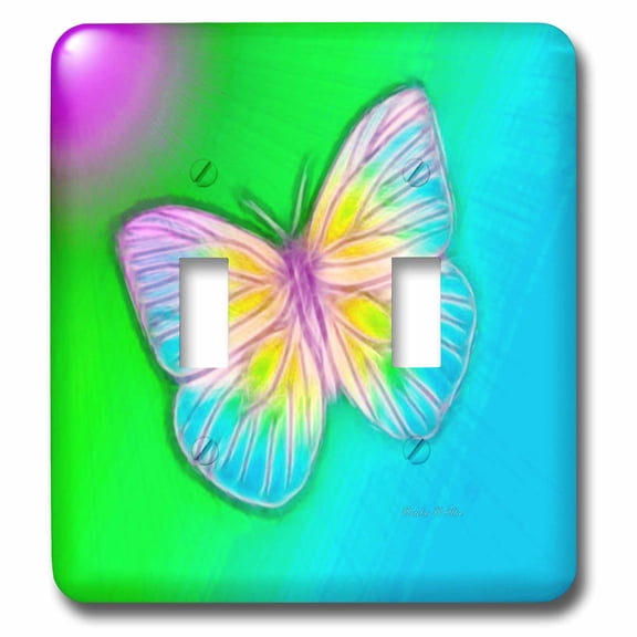 3dRose, Pastel Butterfly A, double toggle switch