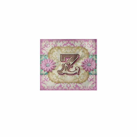 3dRose, Pastel Mod Damask Monogram Initial Z, 11x12 Wash Cloth for Face and Body
