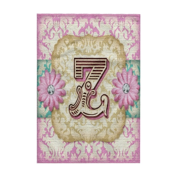 3dRose, Pastel Mod Damask Monogram Initial Z, 15x22 Hand Towel