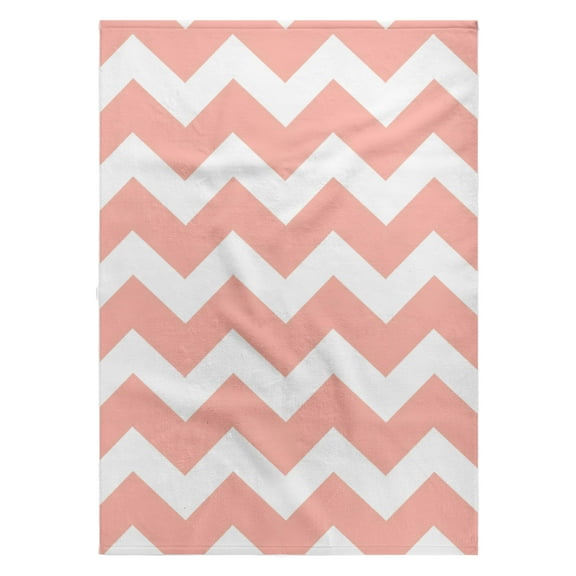 3dRose, Pastel coral orange and white zig zag chevron pattern - Salmon pink, 22x30 Bath Hand Pool Towel