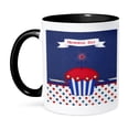 thumbnail image 1 of 3dRose, Patriotic Cupcake, Star Sparkler, Red, White, and Blue, Memorial Day, 11oz Two-Tone Black Mug, 1 of 1