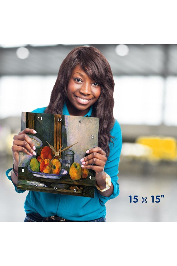 , Paul Cezanne Painting Still Life With Open Drawer, 15x15 Wall Clock