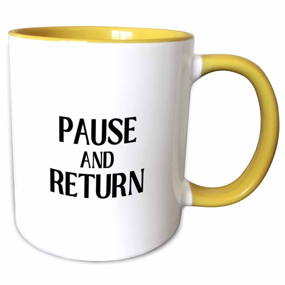 3drose, Pause and Return, 11oz Two-tone Yellow Mug