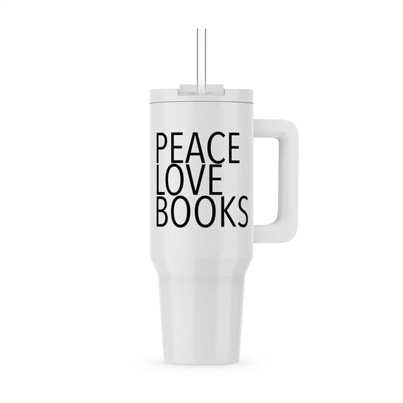 Peace Love Books Black, 30oz Tumbler