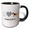 thumbnail image 1 of 3drose, Peace Love Gsds. Peace Sign, Paw Heart, and German Shepherd Clip Art., 15oz Two-tone Black Mug, 1 of 6