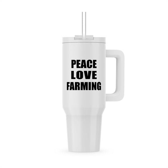 3dRose, Peace Love and Farming - Things that make me happy - fun farmer gift, 30oz Tumbler