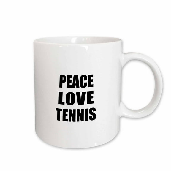 3drose, Peace Love and Tennis - Things That Make Me Happy - Sport Player Gift, 11oz Mug