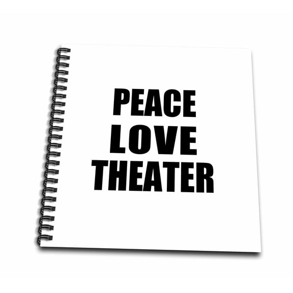 3dRose, Peace Love and Theater - Things that make me happy - theater buff gift, Mini Notepad 4 x 4 inch