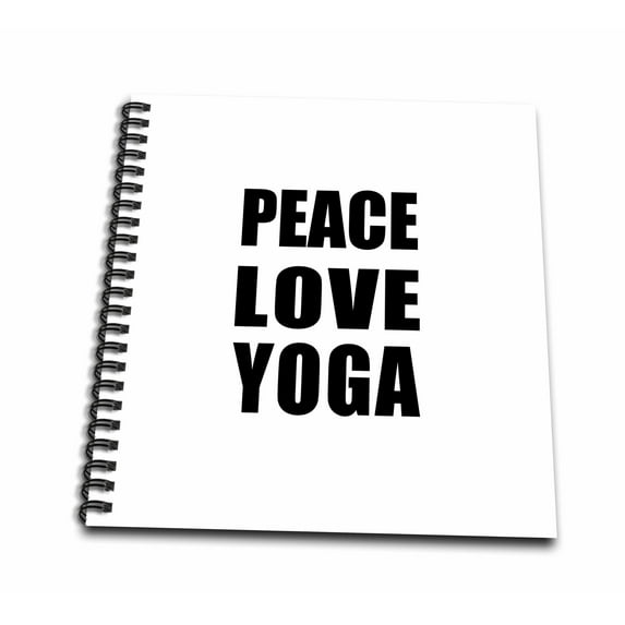 3dRose, Peace Love and Yoga - Things that make me happy - yoga enthusiast gift, Memory Book 12 x 12 inch