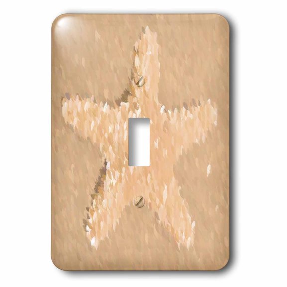 3dRose, Peach Painted Starfish- Beach Themed Art- Sea Creatures, single toggle switch