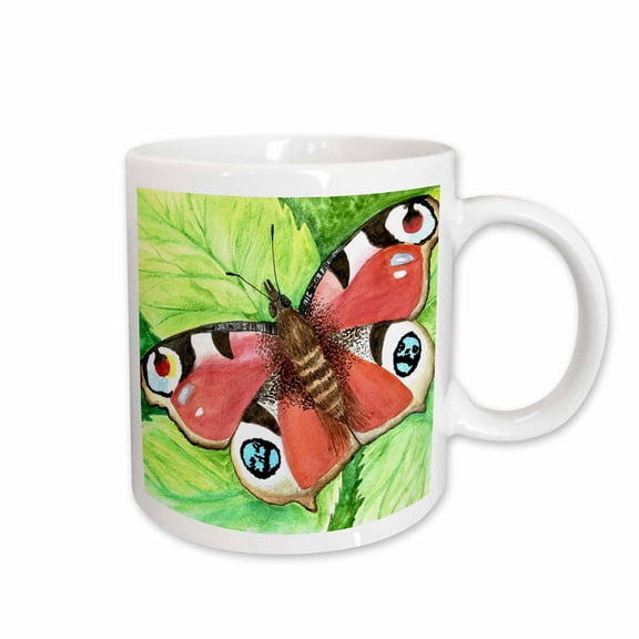 3drose, Peacock Butterfly, 11oz Mug