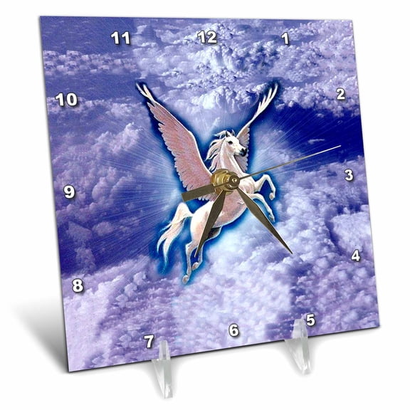 3dRose, Pegasus, 6x6 Desk Clock
