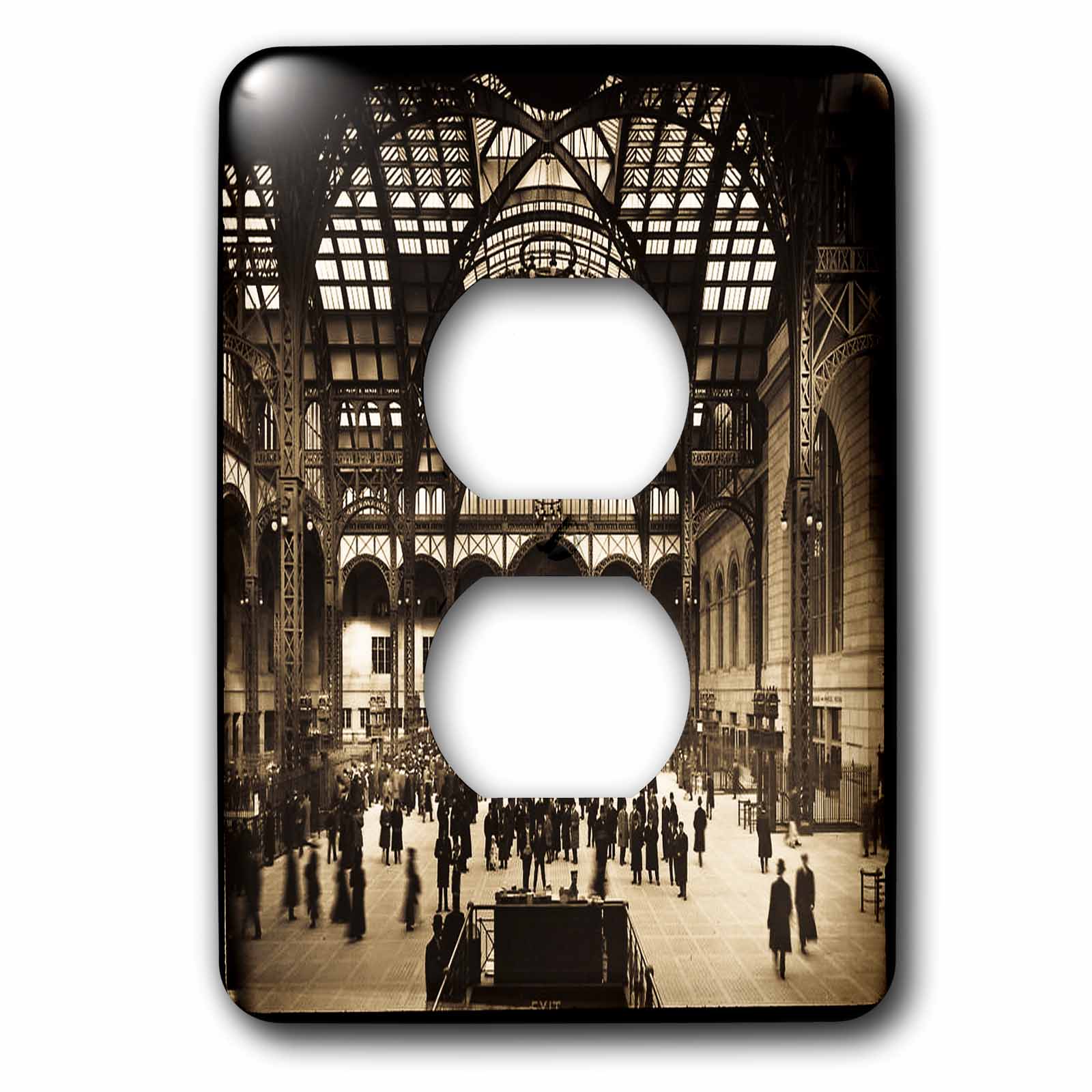 3dRose, Penn Station New York City 1910 Sepia Tone, 2 plug outlet cover