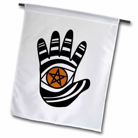 3dRose, Pentacle Hand Pagan Witchcraft Tribal Wicca Symbol, 12 x 18 inch Garden Flag