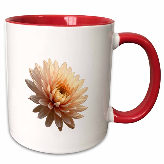 3drose, Peony Single Flower Cut Out, 11oz Two-tone Red Mug