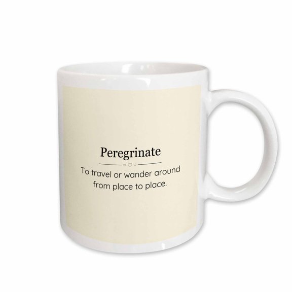 3drose, Perigrinate and Its Meaning Typography, 15oz Mug