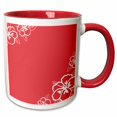 thumbnail image 1 of 3drose, Persimmon with White Hibiscus Flowers, 15oz Two-tone Red Mug, 1 of 6