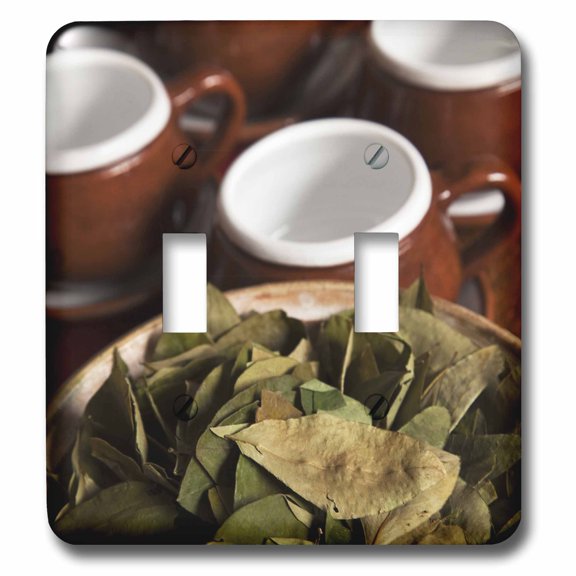 3dRose, Peru, Cuzco. Coca leaves and tea cups - SA17 BJA0152 - Jaynes Gallery, double toggle switch
