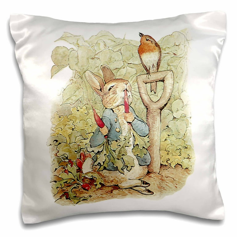 3dRose Peter Rabbit in the Garden Vintage Art Pillow Case 16 by 16 inch Walmart