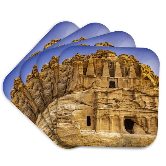 3drose, Petra, Jordan. Mausoleum., Set of 4 Coasters - Soft