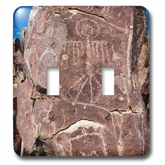 3dRose, Petroglyphs at Three Rivers Petroglyph Site, Three Rivers, New Mexico, double toggle switch