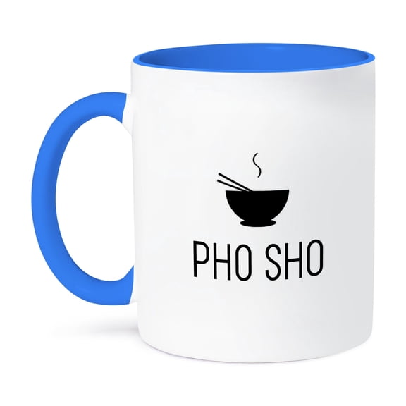 3dRose, Pho Sho Bowl Of Pho Vietnamese Food Funny, 15oz Two-Tone Blue Mug