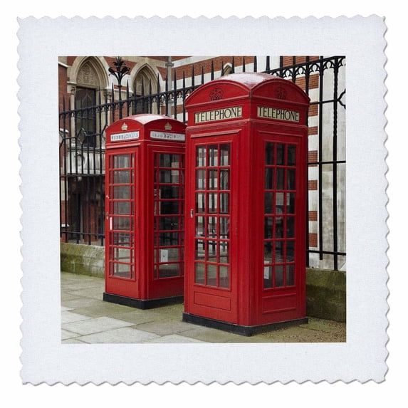 3dRose, Phone boxes, Royal Courts of Justice, London, England - EU33 DWA0003 - David Wall, 10x10 inch quilt square
