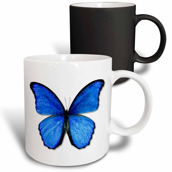 3drose, Photo Illustration Blue Butterfly, 11oz Magic Transforming Mug