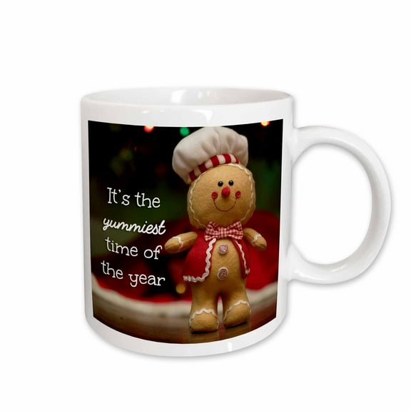 3drose, Photo of a Stuffed Gingerbread Man. Its the Yummiest Time of the Year., 11oz Mug