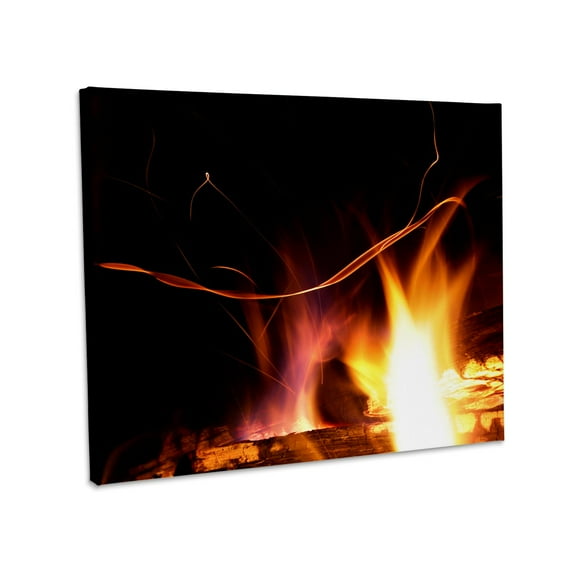 3dRose, Photograph of flickering flames from a fire in an outdoor fireplace., Museum Grade Canvas Wrap 10x8