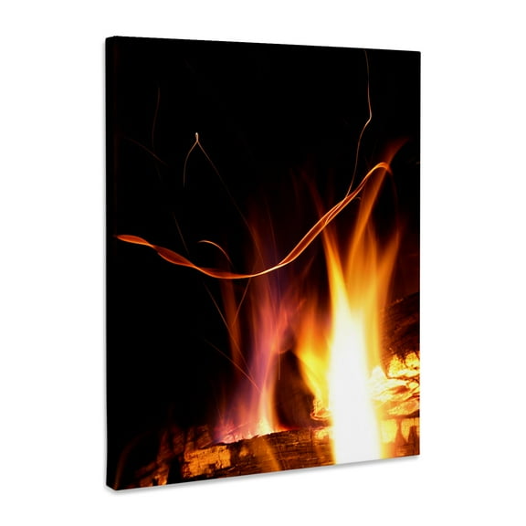 3dRose, Photograph of flickering flames from a fire in an outdoor fireplace., Museum Grade Canvas Wrap 11x14