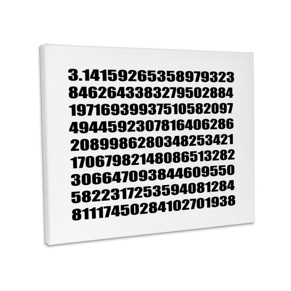 3dRose, Pi math number Mathematical black and white mathematic numeric figures, Museum Grade Canvas Wrap 10x8