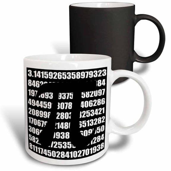 3drose, Pi Symbol on Number. Math Mathematical Numeric Sign for Mathematicians, 11oz Magic Transforming Mug