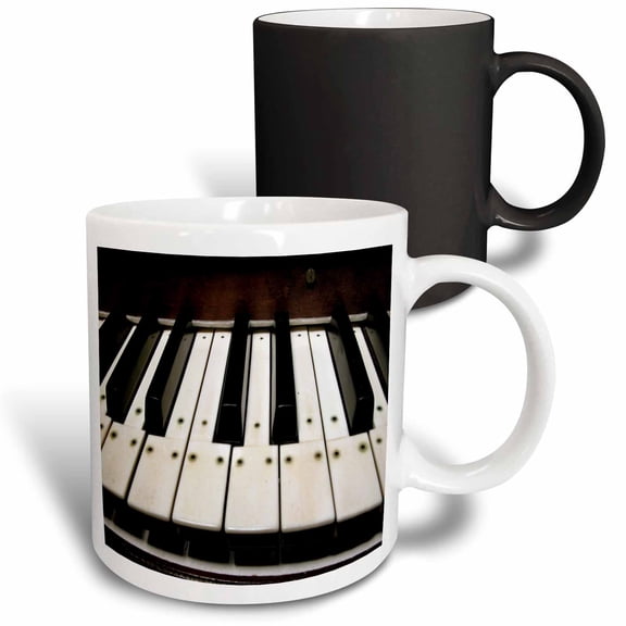 3drose, Piano Keys, 11oz Magic Transforming Mug
