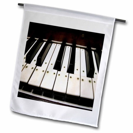 3dRose, Piano Keys, 12 x 18 inch Garden Flag