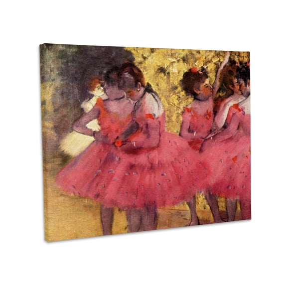 3dRose, Picture of Degas Painting The Pink Dancers Before The Dance, Museum Grade Canvas Wrap 20x16
