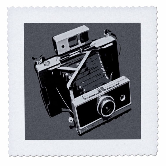 3dRose, Picture of a Old Vintage Classic Camera with bellows, 6x6 inch quilt square