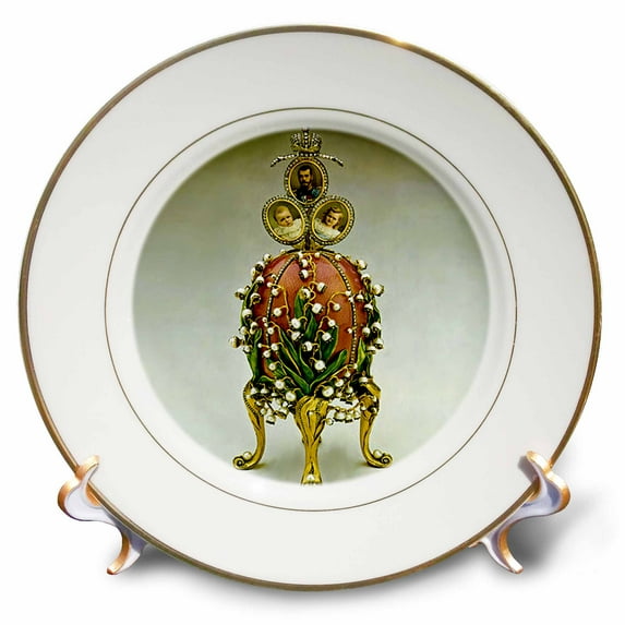 3dRose, Picturing Faberge® Egg Lilies Of The Valley, 8 inch Porcelain Plate