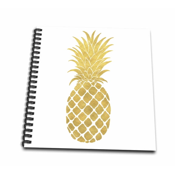 3dRose, Picturing Gold Glitz Pineapple, Mini Notepad 4 x 4 inch